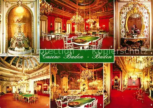 Casino Spielbank Baden Baden Roter Saal Salon Pompadour Florentiner Saal  Kat. Spiel