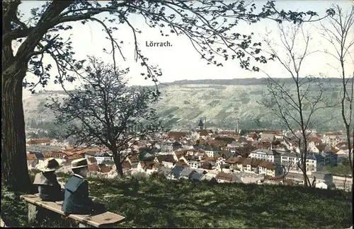 Loerrach Blick auf die Stadt Kat. Loerrach