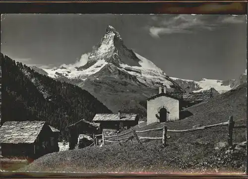 Zermatt VS Blick von Findeln auf Matterhorn Kat. Zermatt