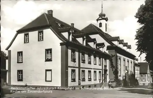 Koenigsfeld Schwarzwald Zinzendorfplatz Kirche / Koenigsfeld im Schwarzwald /Schwarzwald-Baar-Kreis LKR