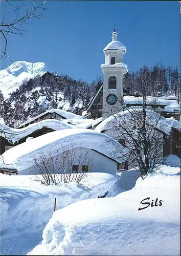 Sils Engadin Graubuenden Kirche Winteridylle /  /Bz. Maloja