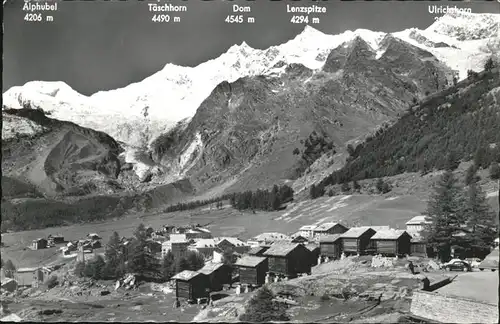 AK / Ansichtskarte Saas Fee Fee Gletscher Alphubel Dom Kat. Saas Fee