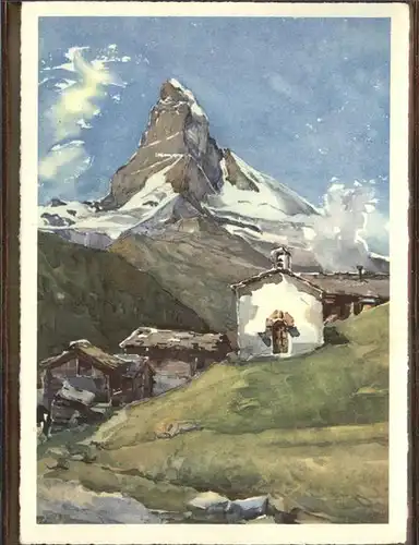 AK / Ansichtskarte Zermatt VS Matterhorn Kuenstlerkarte Kat. Zermatt