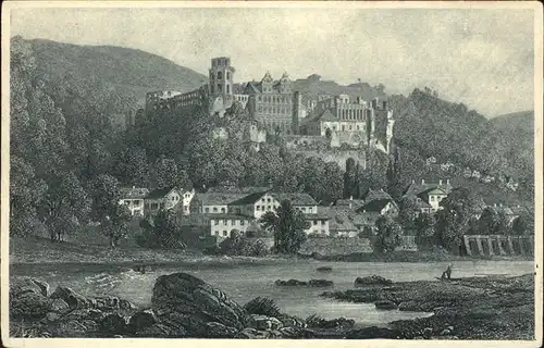 AK / Ansichtskarte Heidelberg Neckar Schloss von dr Hirschgasse Kat. Heidelberg