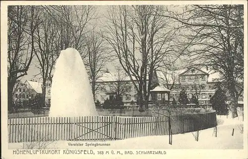 AK / Ansichtskarte Koenigsfeld Schwarzwald Vereister Springbrunnen / Koenigsfeld im Schwarzwald /Schwarzwald-Baar-Kreis LKR