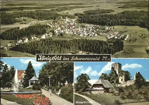 AK / Ansichtskarte Koenigsfeld Schwarzwald Ruine Waldau Kurpark Flugaufnahme / Koenigsfeld im Schwarzwald /Schwarzwald-Baar-Kreis LKR