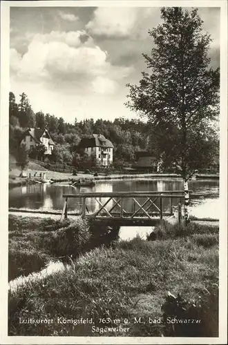 AK / Ansichtskarte Koenigsfeld Schwarzwald Saegeweiher Bruecke / Koenigsfeld im Schwarzwald /Schwarzwald-Baar-Kreis LKR