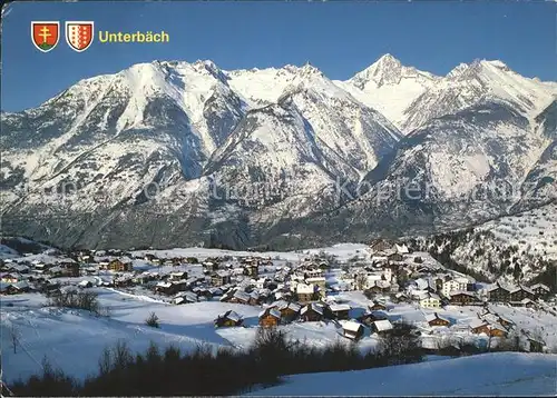 AK / Ansichtskarte Unterbaech mit Hohgleifen Wilerhorn Bietschhorn Wiwannihorn / Unterbaech /Bz. Raron