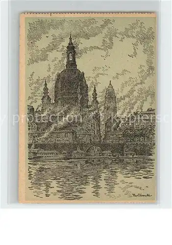 AK / Ansichtskarte Dresden Frauenkirche Zeichnung Karl Kranke Kat. Dresden Elbe