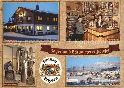 AK / Ansichtskarte Zwiesel Niederbayern Bayerwald Baerwurzerei Bayerischer Wald Wappen Kat. Zwiesel