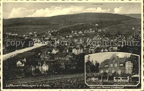 AK / Ansichtskarte Melsungen Fulda Hotel Pension Lindenlust Panorama Luftkurort Kat. Melsungen