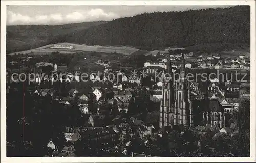 AK / Ansichtskarte Marburg Lahn Blick ueber die Stadt mit Elisabethkirche Kat. Marburg