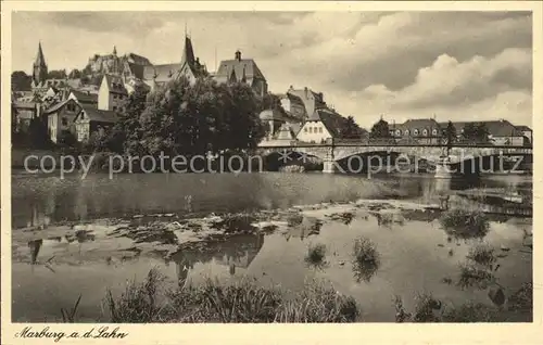 AK / Ansichtskarte Marburg Lahn Partie an der Lahn Bruecke Kat. Marburg