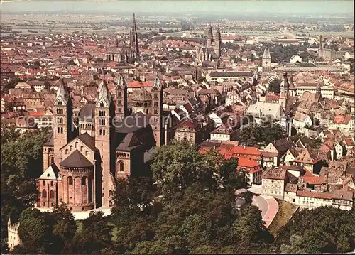 AK / Ansichtskarte Speyer Rhein Kaiserdom mit Stadt Fliegeraufnahme Kat. Speyer