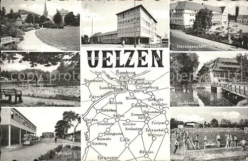 AK / Ansichtskarte Uelzen Lueneburger Heide Herzogenplatz Badeanstalt Aussemuehle  Kat. Uelzen