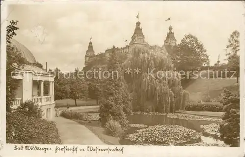 AK / Ansichtskarte Bad Wildungen Hotel Fuerstenhof mit Wasserrosenteich Kat. Bad Wildungen