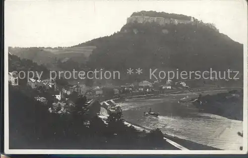 AK / Ansichtskarte Koenigstein Saechsische Schweiz Panorama Elbtal mit Festung Kat. Koenigstein Saechsische Schweiz