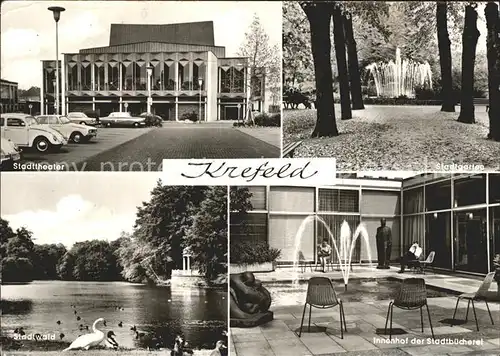 AK / Ansichtskarte Krefeld Stadttheater Innenhof der Stadtbuecherei Stadtgarten Kat. Krefeld
