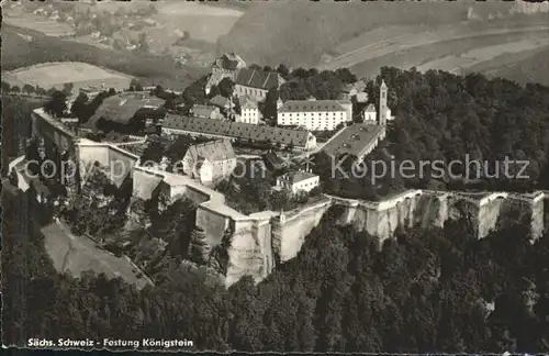 AK / Ansichtskarte Koenigstein Saechsische Schweiz Festung Koenigstein Fliegeraufnahme Kat. Koenigstein Saechsische Schweiz