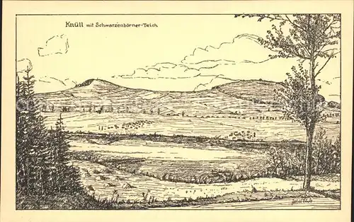 AK / Ansichtskarte Knuellwald mit Schwarzenboerner Teich Federzeichnung Kat. Knuellwald