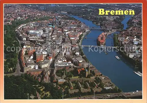 AK / Ansichtskarte Bremen Stadtzentrum Weser Fliegeraufnahme Kat. Bremen