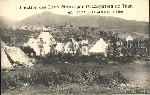 AK / Ansichtskarte Taza Maroc jonction des Deux Maroc par l'Occupation de Taza Le Camp et la Ville  / Marokko /