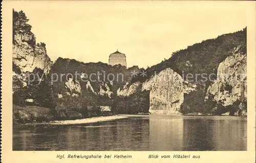 AK / Ansichtskarte Kehlheim Regensburg Koenigliche Befreiungshalle Blick vom Kloesterl aus