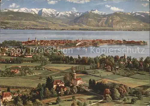 AK / Ansichtskarte Lindau Bodensee Blick vom Hoyerberg Alpenpanorama Kat. Lindau (Bodensee)