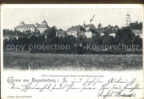 AK / Ansichtskarte Augustusburg Ortsansicht mit Schloss und Kirche Kat. Augustusburg