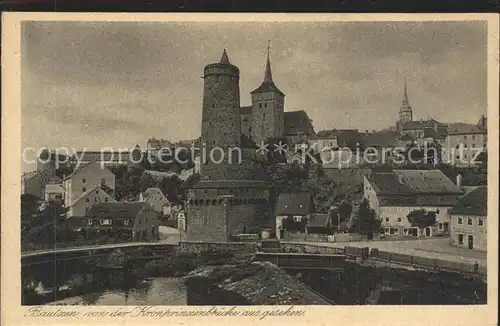 AK / Ansichtskarte Bautzen Blick von der Kronprinzenbruecke Spree Alte Wasserkunst Michaeliskirche Kupfertiefdruck Serie Deutsche Heimatbilder Kat. Bautzen