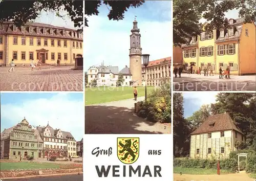 AK / Ansichtskarte Weimar Thueringen Goethehaus Schloss Schillerhaus Lucas Cranach Haus Goethes Gartenhaus Kat. Weimar