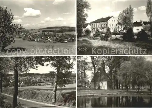 AK / Ansichtskarte Tirpersdorf Teilansichten Landstrasse Kapelle Teich Kat. Tirpersdorf