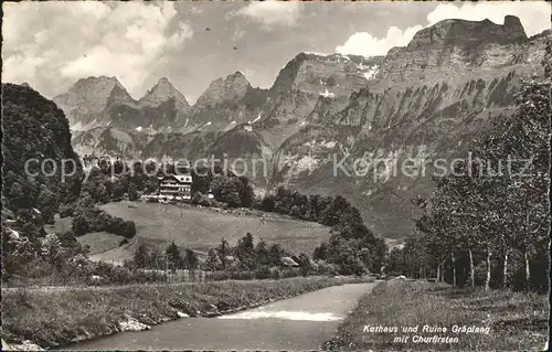 AK / Ansichtskarte Churfirsten Kurhaus und Ruine Graeplang Kat. St Gallen