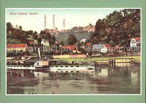 AK / Ansichtskarte Rathen Saechsische Schweiz Raddampfer Koenig Albert Baujahr 1898 heute Pirna Repro Sammlung Werner Mahr Kat. Rathen Sachsen