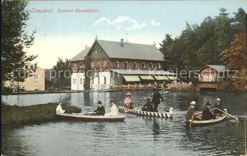 AK / Ansichtskarte Jonsdorf Kurhaus Gondelfahrt Teich Ruderboot Kat. Kurort Jonsdorf