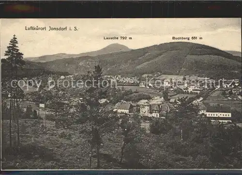 AK / Ansichtskarte Jonsdorf Panorama mit Lausche und Buchberg Zittauer Gebirge Kat. Kurort Jonsdorf