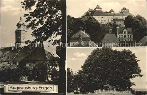 AK / Ansichtskarte Augustusburg Schloss Kirche Alter Baum Kat. Augustusburg