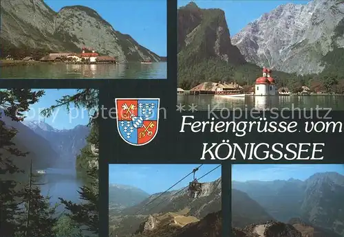 AK / Ansichtskarte St Bartholomae Partie am Koenigssee Alpenpanorama Jennerseilbahn Kat. Schoenau a.Koenigssee