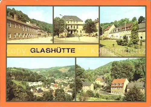 AK / Ansichtskarte Glashuette Sachsen Kulturhaus Ingenieurschule Markt Teilansicht Luchauer Str Kat. Glashuette Sachsen