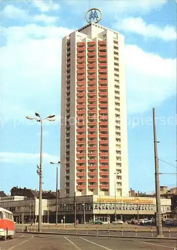 AK / Ansichtskarte Leipzig Wohnhochhaus mit Restaurant Stadt Dresden Kat. Leipzig