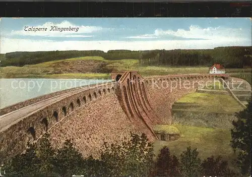 AK / Ansichtskarte Klingenberg Sachsen Talsperre Sperrmauer Stausee Kat. Pretzschendorf