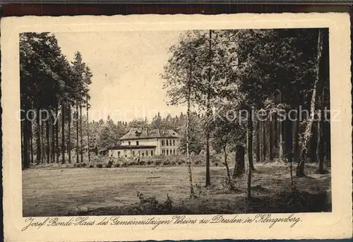 AK / Ansichtskarte Klingenberg Sachsen Josef Bondi Haus des Gemeinnuetzigen Vereins zu Dresden Kupfertiefdruck Kat. Pretzschendorf