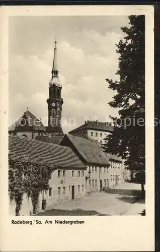 AK / Ansichtskarte Radeberg Sachsen Partie am Niedergraben Kirche Kat. Radeberg