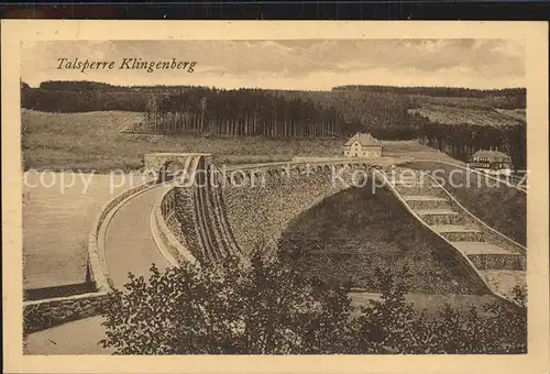 AK / Ansichtskarte Klingenberg Sachsen Talsperre Stausee Sperrmauer Hochwasserueberlauf Kat. Pretzschendorf