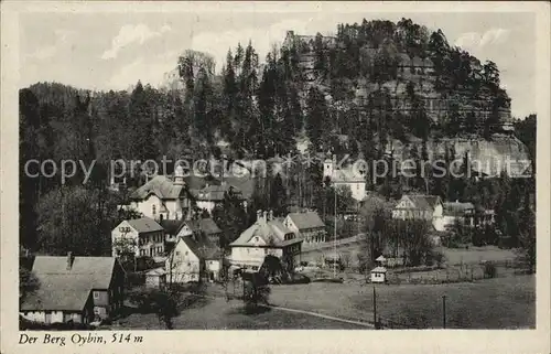 AK / Ansichtskarte Oybin Ortsansicht mit Kirche Berg Oybin Zittauer Gebirge Kat. Kurort Oybin