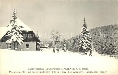 AK / Ansichtskarte Altenberg Erzgebirge Wintersportplatz Schellermuehle Kat. Geising