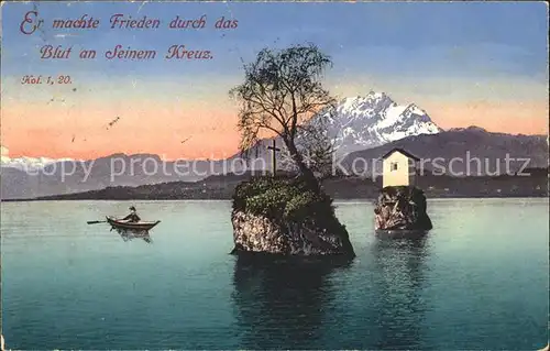 AK / Ansichtskarte Vierwaldstaettersee SZ St Nikolausinseln Pilatus / Brunnen /Bz. Schwyz