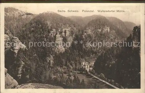 AK / Ansichtskarte Polenztal Waltersdorfer Muehle Elbgebirge Kat. Hohnstein