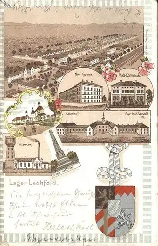 AK / Ansichtskarte Lechfeld Lager Wappen Kaserne  / Schwabmuenchen /Augsburg LKR