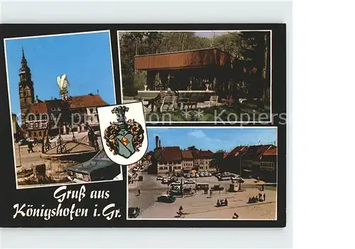 AK / Ansichtskarte Bad Koenigshofen Kirche Musikpavillon Marktplatz Kat. Bad Koenigshofen i. Grabf.